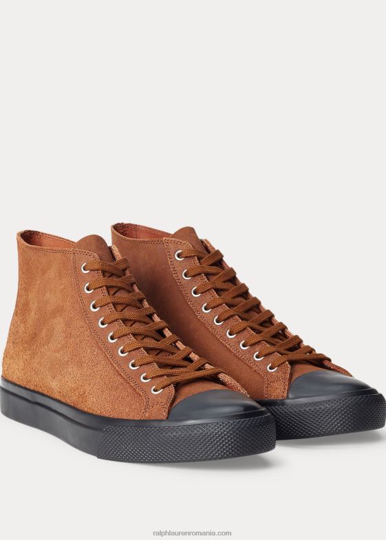 maro bărbați Ralph Lauren adidasi mayport din piele intoarsa 046882124