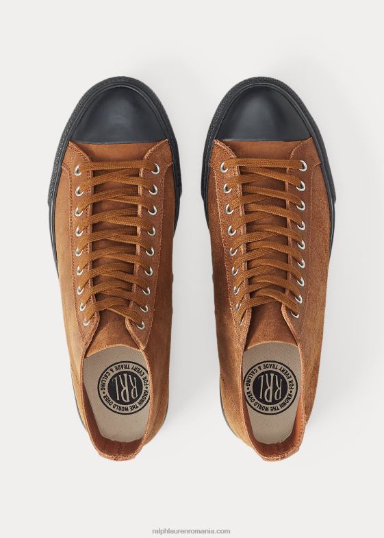 maro bărbați Ralph Lauren adidasi mayport din piele intoarsa 046882124