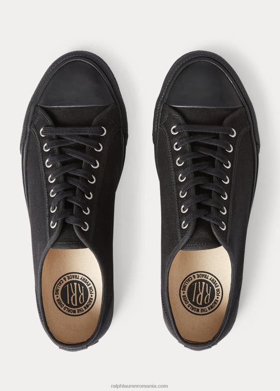negru bărbați Ralph Lauren adidași din pânză 046881956