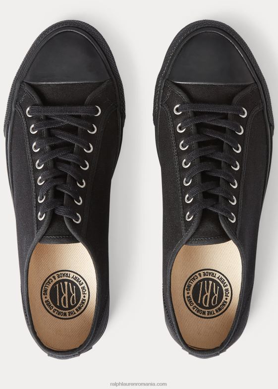 negru bărbați Ralph Lauren adidași din pânză 046881956