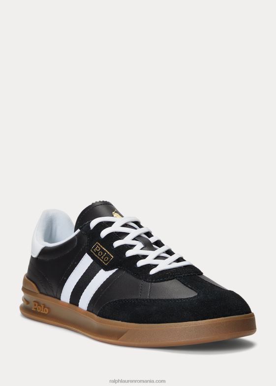 negru bărbați Ralph Lauren pantofi sport heritage aera din piele intoarsa si piele 046888727