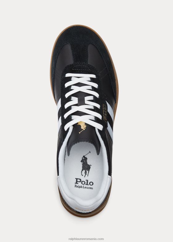 negru bărbați Ralph Lauren pantofi sport heritage aera din piele intoarsa si piele 046888727