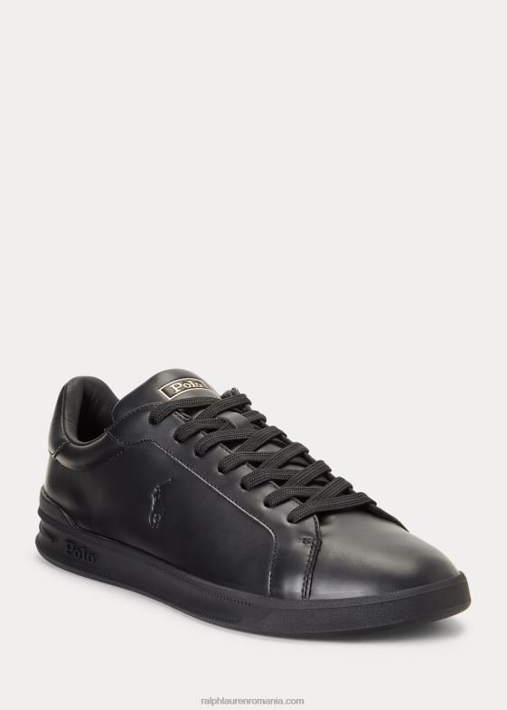negru bărbați Ralph Lauren pantofi sport heritage court ii din piele 046882192