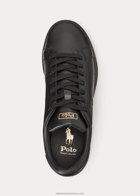 negru bărbați Ralph Lauren pantofi sport heritage court ii din piele 046882192