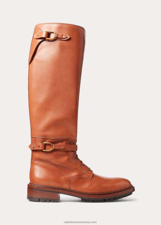 bronzat bărbați Ralph Lauren cizme de călărie din piele de vițel welington 046882181