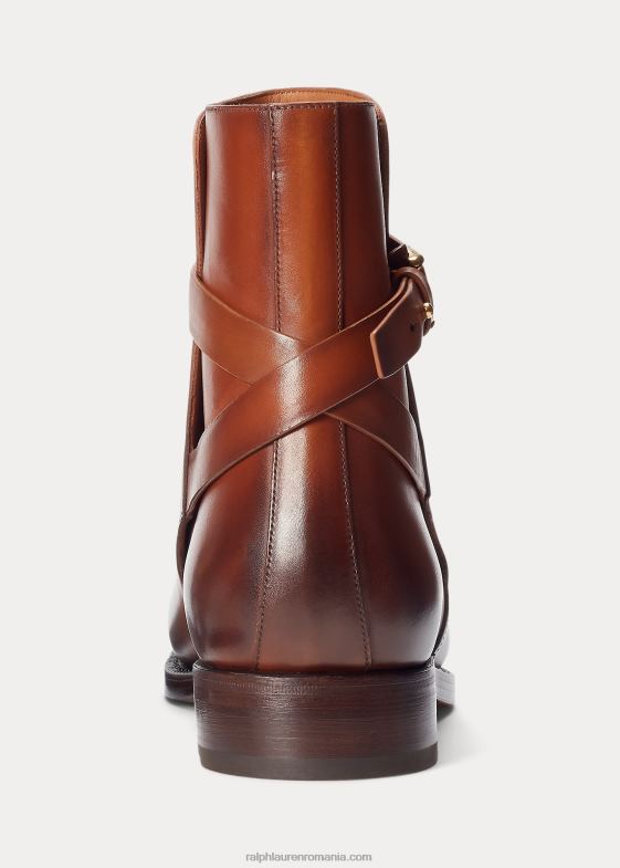 bronzat bărbați Ralph Lauren cizme din piele de vițel lustruită welington 046882182