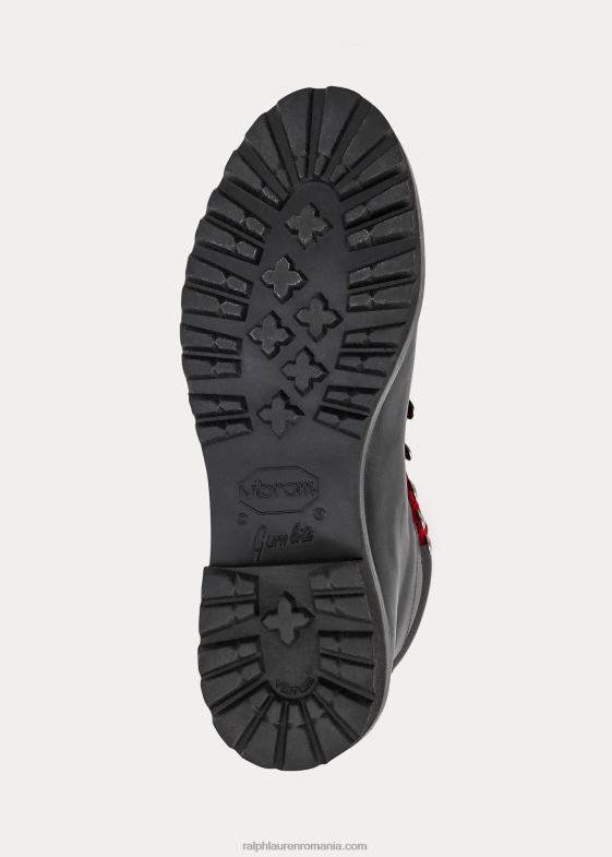 negru bărbați Ralph Lauren cizme fidel din piele de vițel lustruită 046882179