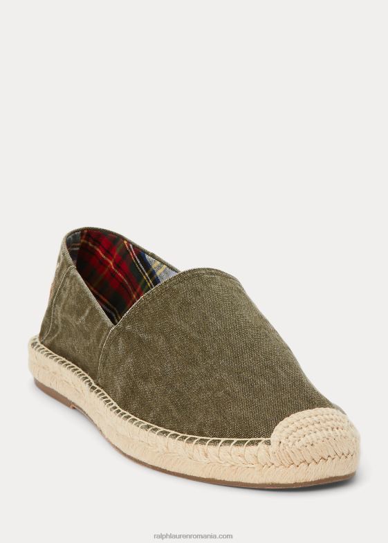 baldachin măslin bărbați Ralph Lauren espadrile din pânză spălată cevio 046882071