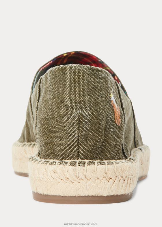baldachin măslin bărbați Ralph Lauren espadrile din pânză spălată cevio 046882071