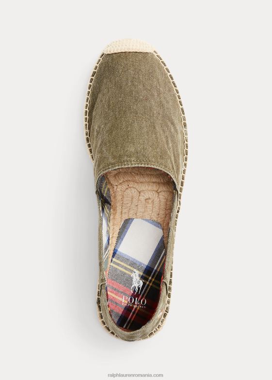 baldachin măslin bărbați Ralph Lauren espadrile din pânză spălată cevio 046882071