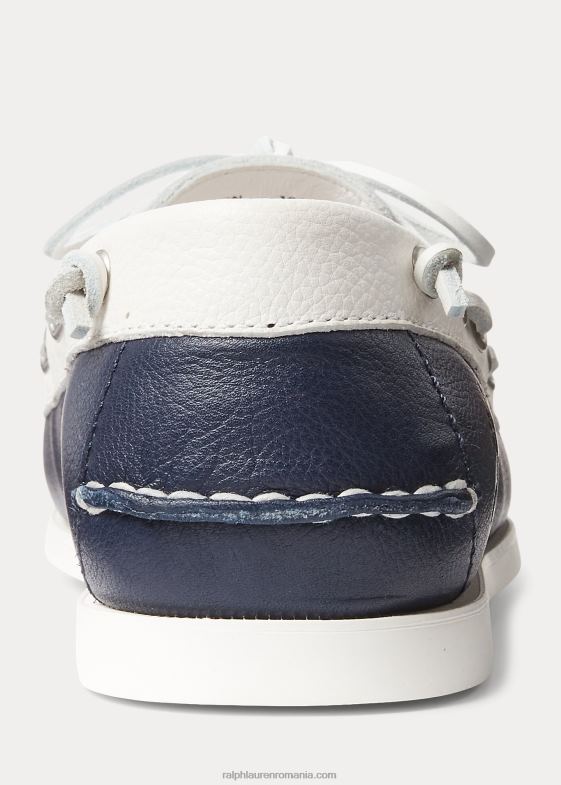 cremă pergament/marin bărbați Ralph Lauren pantof de barcă din piele bicoloră merton 046882080