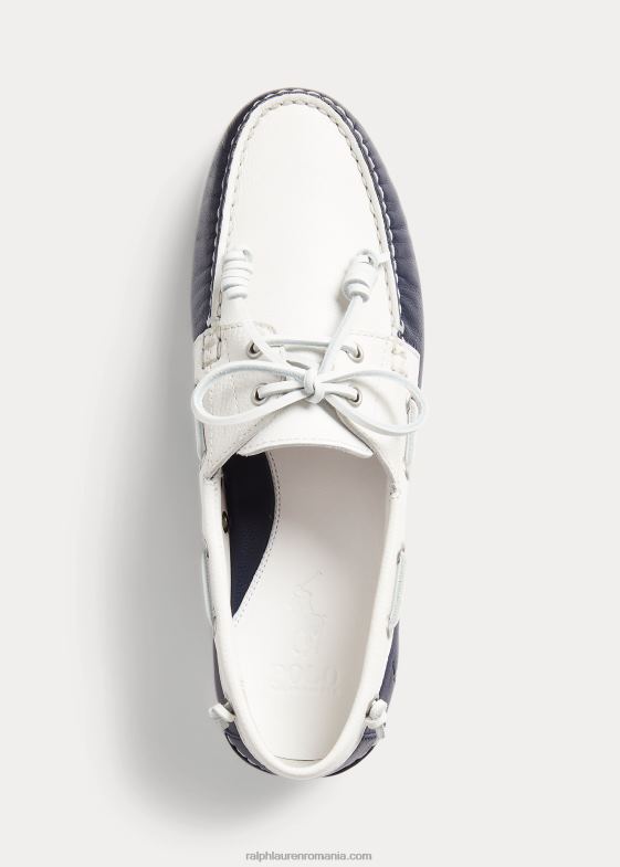 cremă pergament/marin bărbați Ralph Lauren pantof de barcă din piele bicoloră merton 046882080