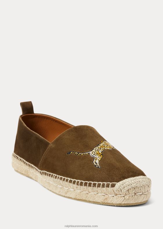 măslinul saharei bărbați Ralph Lauren espadrile din piele intoarsa brodata Bowsworth 046882175