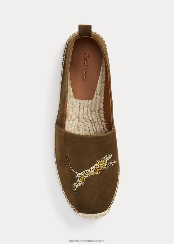 măslinul saharei bărbați Ralph Lauren espadrile din piele intoarsa brodata Bowsworth 046882175