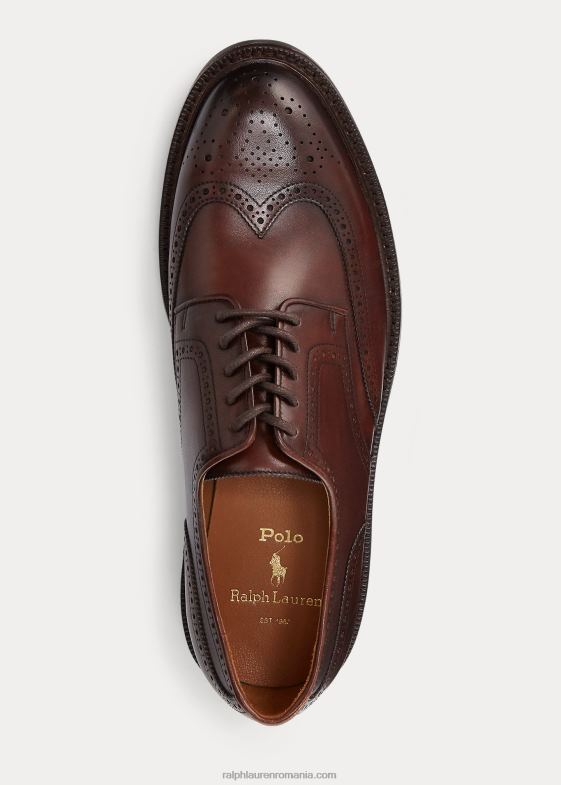 maro bărbați Ralph Lauren vârful aripii din piele Asher 046882113