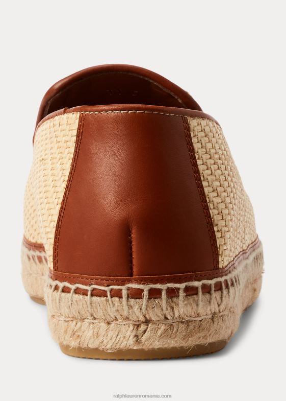 natural bărbați Ralph Lauren espadrile loafer din pânză brodate 046882176