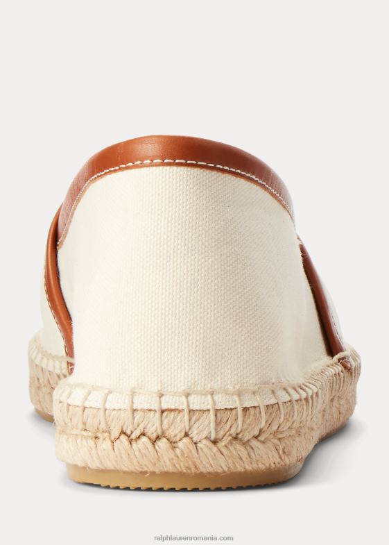 naturale bărbați Ralph Lauren espadrile din pânză cu monogramă Bowsworth 046882177