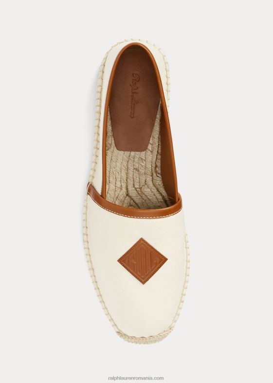 naturale bărbați Ralph Lauren espadrile din pânză cu monogramă Bowsworth 046882177