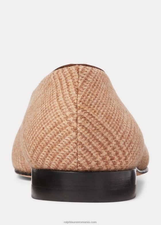 cămilă/maro bărbați Ralph Lauren papuc alonzo glen în carouri din tweed 046888746