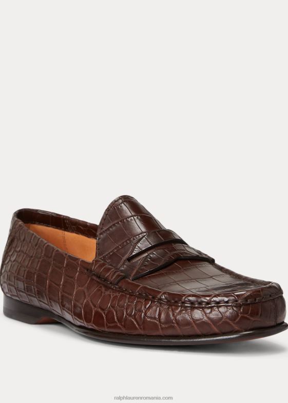 maro inchis bărbați Ralph Lauren loafer de crocodil Chalmers 046882162