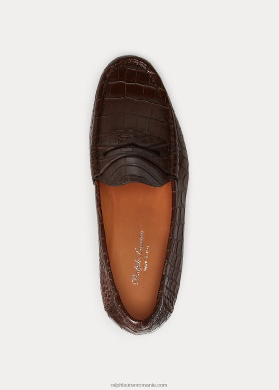 maro inchis bărbați Ralph Lauren loafer de crocodil Chalmers 046882162