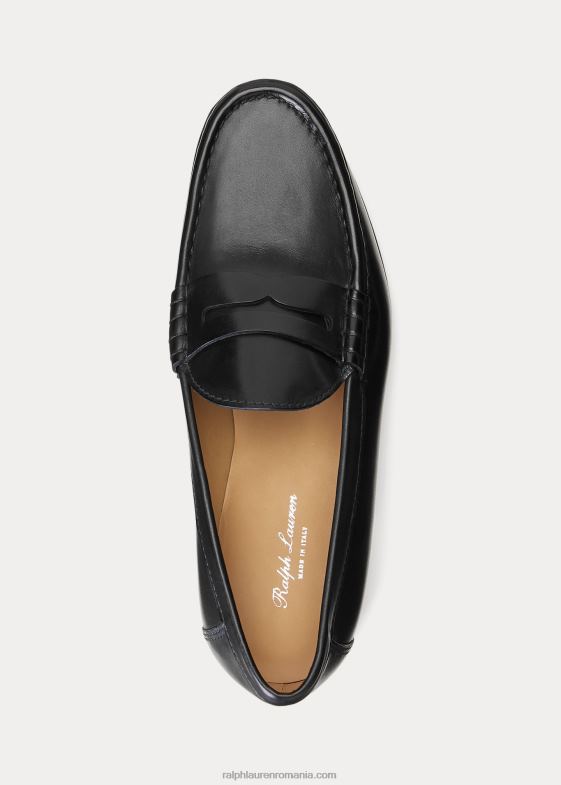 negru bărbați Ralph Lauren Chalmers penny loafer din piele de vițel lustruită 046882151