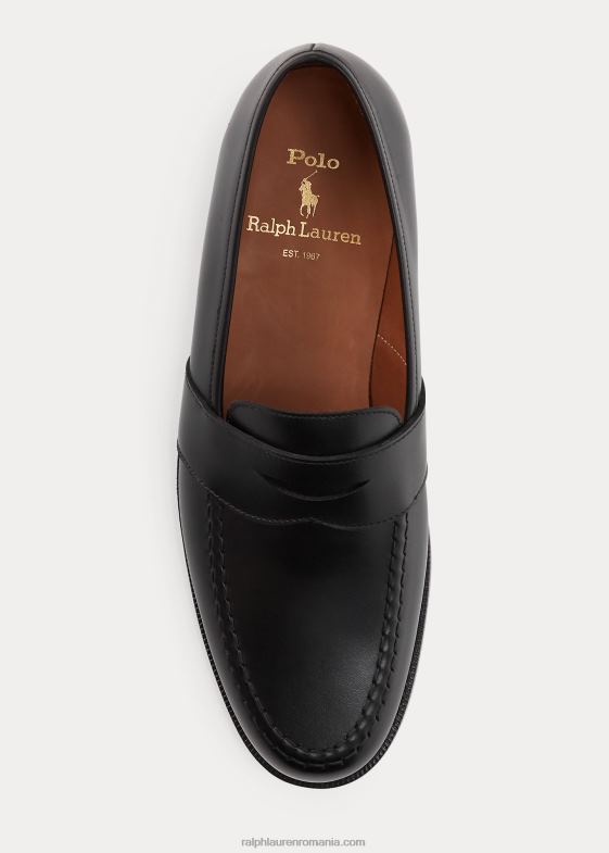 negru bărbați Ralph Lauren mocasnic penny din piele de vițel braygan 046882091
