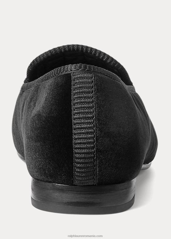 negru bărbați Ralph Lauren papuc de catifea paxton crest 046882104