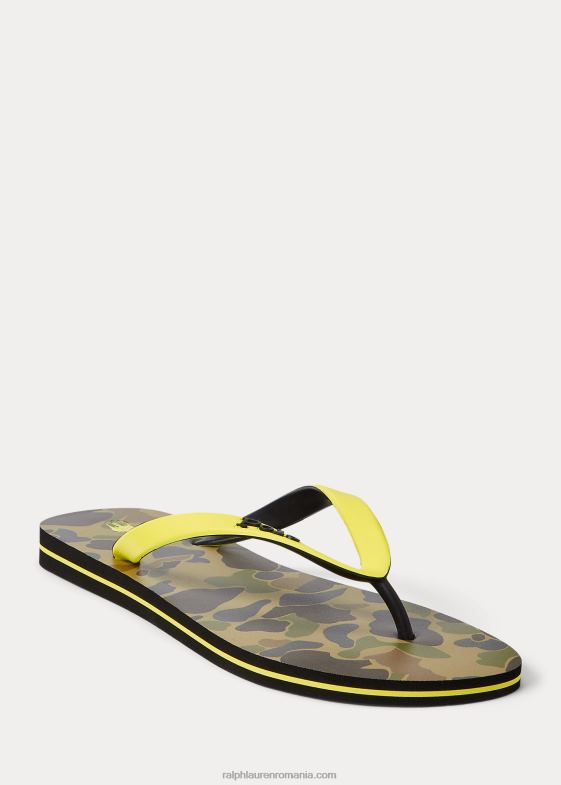 imprimeu camo din piele de broasca bărbați Ralph Lauren șurub flip-flop 046882067