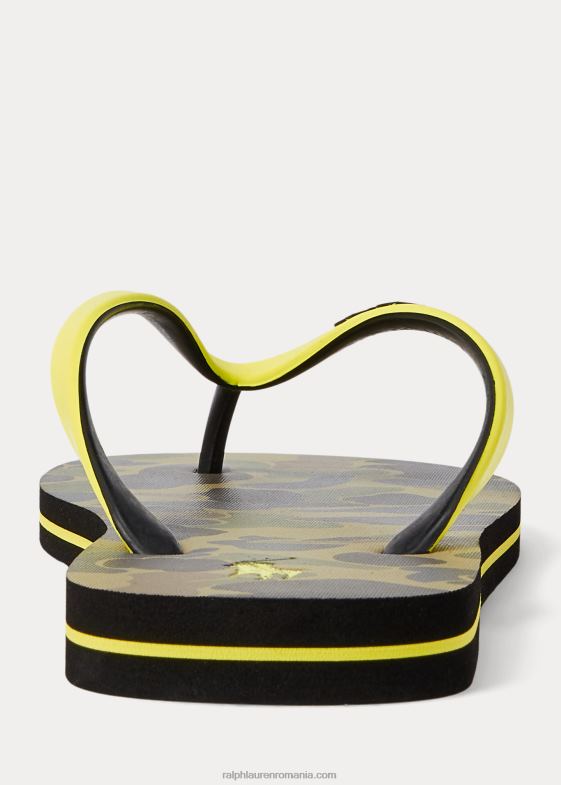 imprimeu camo din piele de broasca bărbați Ralph Lauren șurub flip-flop 046882067