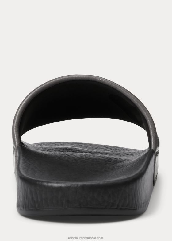 negru bărbați Ralph Lauren tobogan din piele de ponei semnătură 046882054