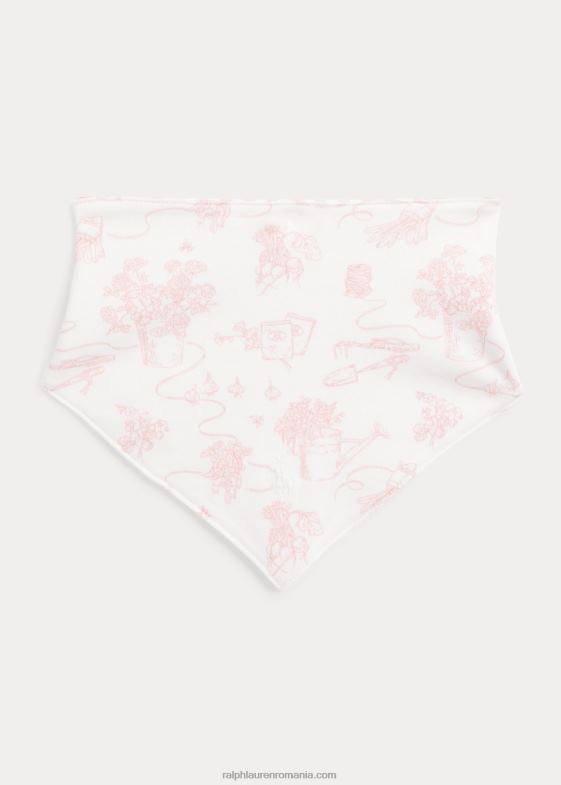 gradina roz/gingham bebelus Ralph Lauren bavetă interlock reversibilă din bumbac 046888068