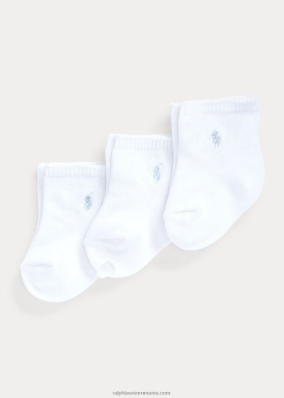 alb bebelus Ralph Lauren șosete elastice pentru echipaj, pachet de 3 046888050