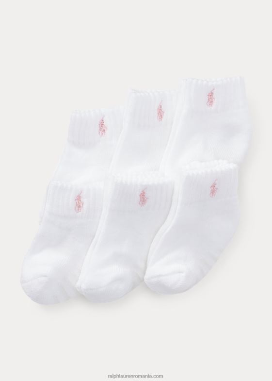 alb bebelus Ralph Lauren șosete sfert pachet de 6 046888051