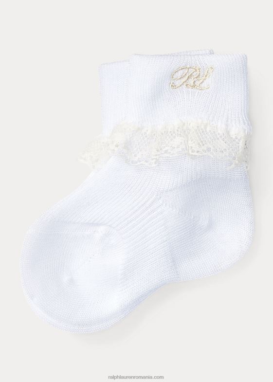 bebelus Ralph Lauren șosete din bumbac cu dantelă 046888056