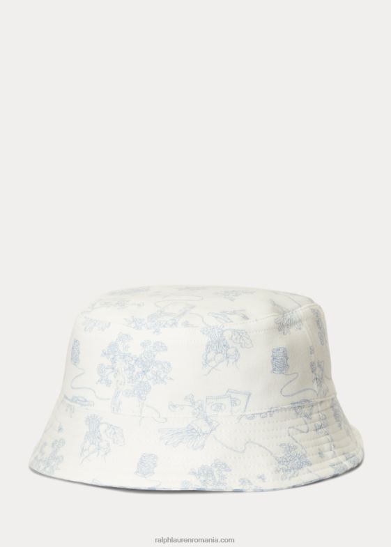 blue garden toile multi bebelus Ralph Lauren pălărie de găleată interlock reversibilă din bumbac 046888019