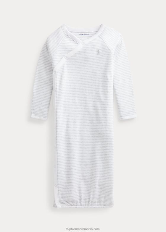 cuarț erica/alb bebelus Ralph Lauren rochie interlock din bumbac cu dungi 046888177