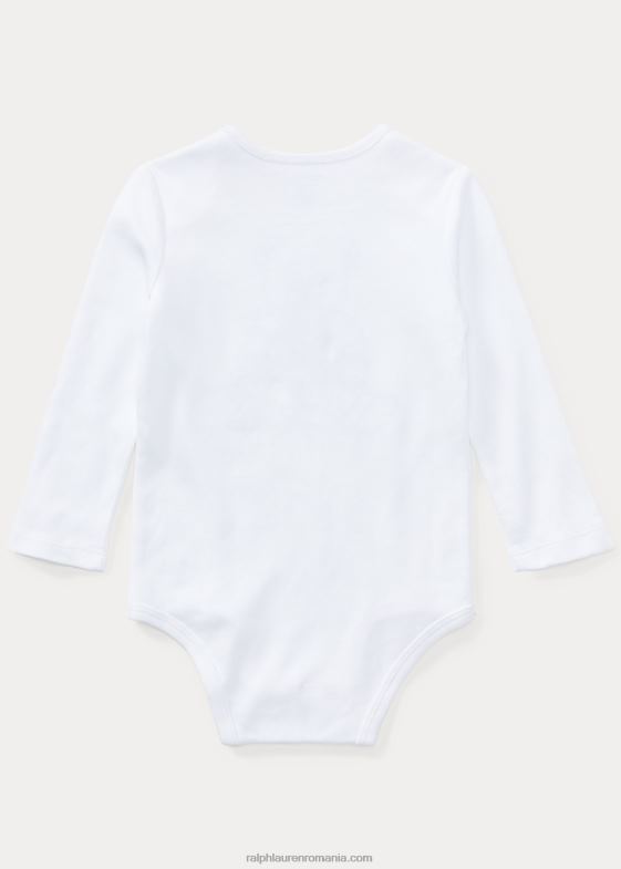 alb bebelus Ralph Lauren Body ursuleț polo din bumbac interlock 046887696