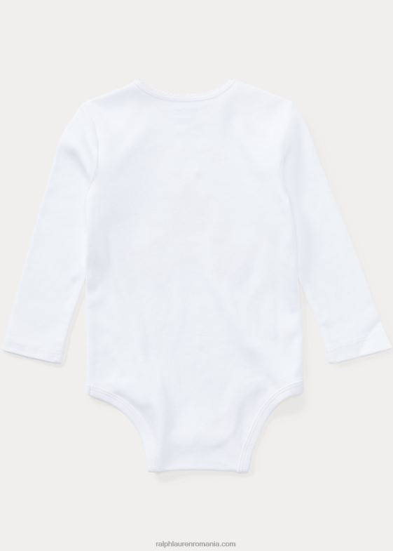 alb bebelus Ralph Lauren body cu urs polo brodat 046887697