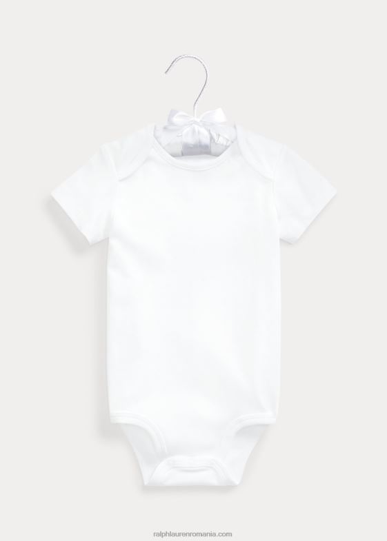 alb bebelus Ralph Lauren body din bumbac interlock 0468810012
