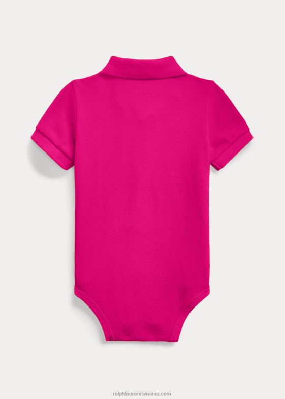 cer roz bebelus Ralph Lauren body polo din plasă de bumbac 046887682