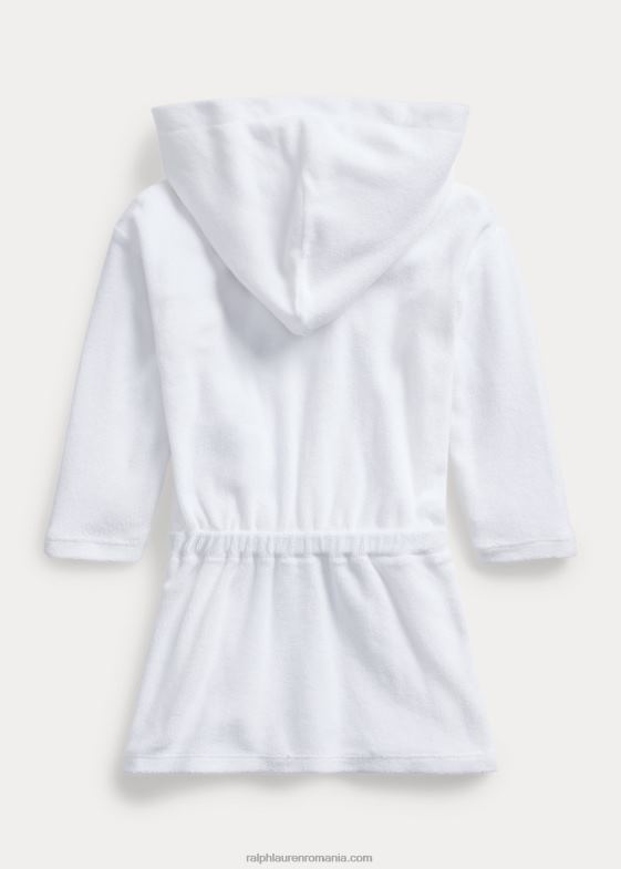 alb bebelus Ralph Lauren acoperire din felou cu glugă 046887956