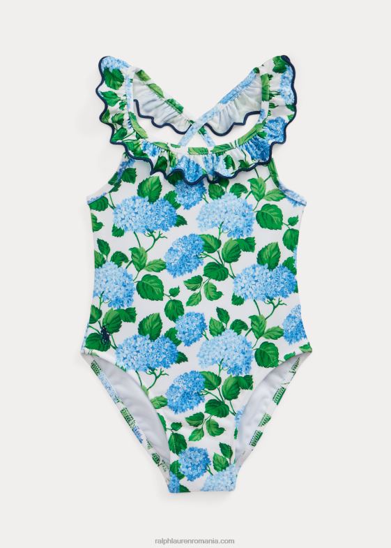hortensie florală bebelus Ralph Lauren costum de baie dintr-o singură piesă cu volane florale 046887944