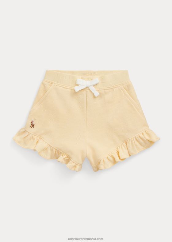 galben de porumb bebelus Ralph Lauren scurt din plasă de bumbac cu volane 046887912