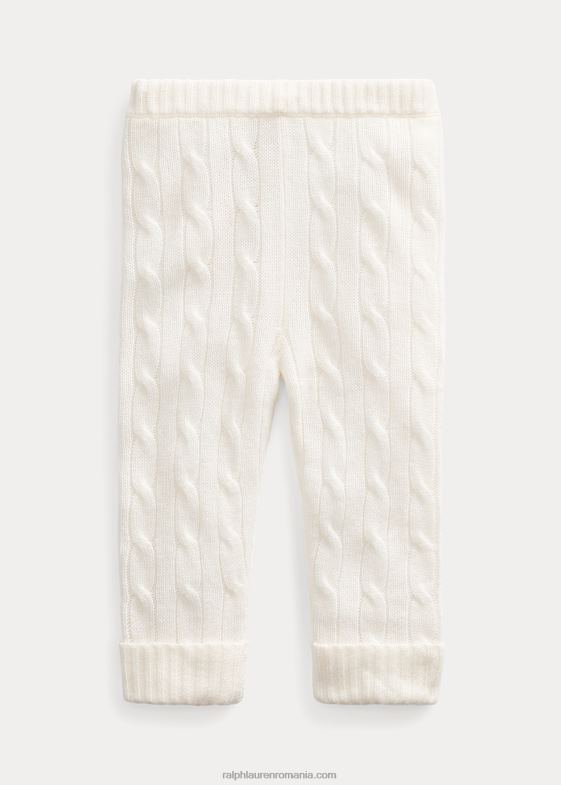 alb cald bebelus Ralph Lauren pantalon de cașmir din tricot cablu 046888296