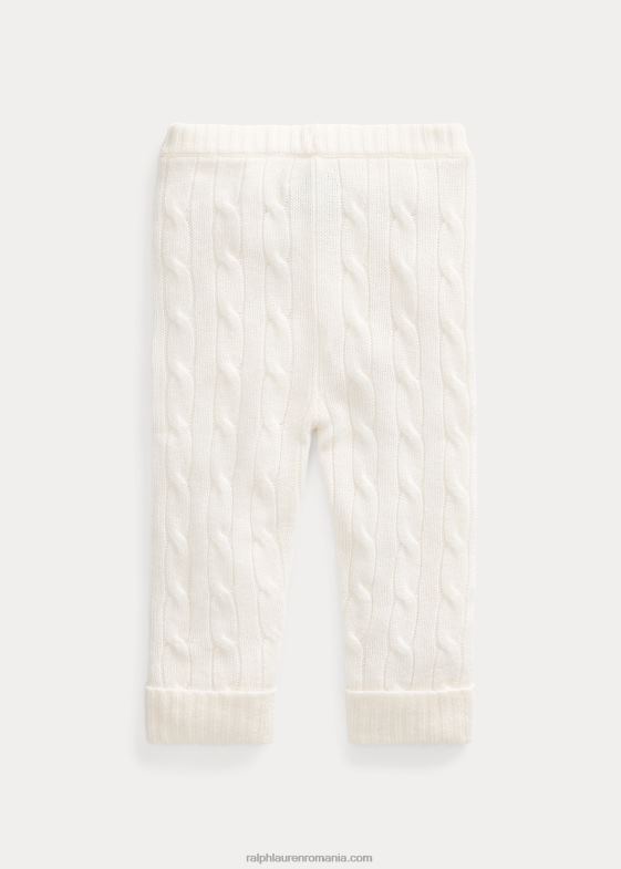 alb cald bebelus Ralph Lauren pantalon de cașmir din tricot cablu 046888296