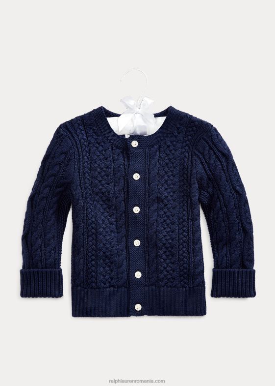 bebelus Ralph Lauren cardigan din bumbac tricot aran 046888326