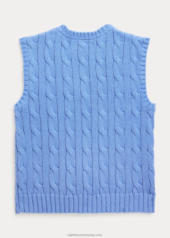 port insula albastru bebelus Ralph Lauren vesta pulover din bumbac tricot cablu 046888324