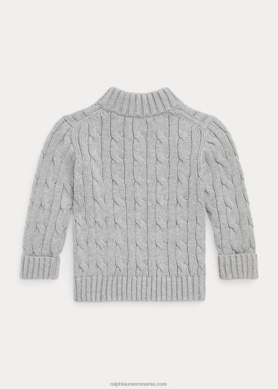 si peste erica bebelus Ralph Lauren pulover cu fermoar sfert din bumbac din tricot cablu 046888322