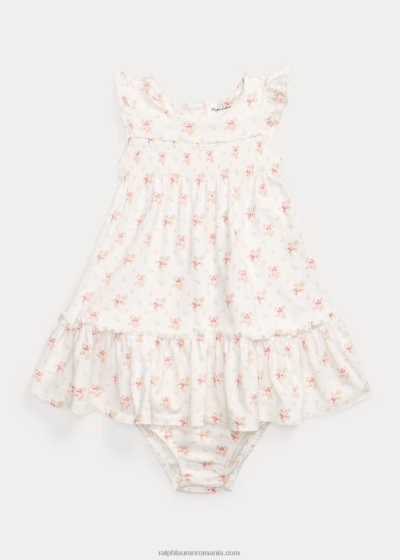 etta floral bebelus Ralph Lauren rochie florală din jerseu de bumbac și bloomer 0468810033